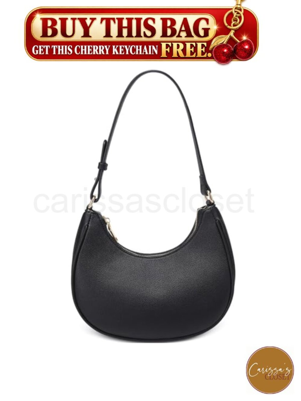 ✨ Hobo Shoulder Bag PU Leather Mini Clutch Purse Zipper Closure